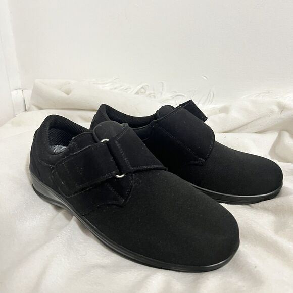 Orthofeet Shoes Womens Size 10 Wide Black Stretchable Strap Comfort Walking - Picture 2 of 7